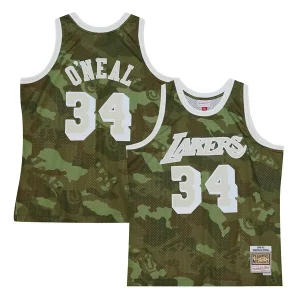 Shaquille O'Neal Los Angeles Lakers Hardwood Magnifique Classics 1996/97 Ghost Green Swingman Jersey Camo - Édition limitée - Uniques dans leur genre