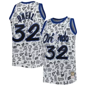 Shaquille O'Neal Orlando Magic 1994/95 Hardwood Classics Doodle Swingman Jersey Incontournable White - Vêtement de fan emblématique - Montrez votre amour pour l'équipe