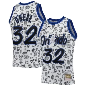 Shaquille O'Neal Orlando Magic 1994/95 Hardwood Exquisite Classics Doodle Swingman Player Jersey White - Pour les fans de la ligue - Un maillot authentique de la compétition