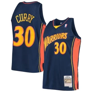Stephen Curry Golden Exceptionnel State Warriors Hardwood Classics Swingman Jersey Navy/White - Stock limité - Commandez vite votre maillot exclusif