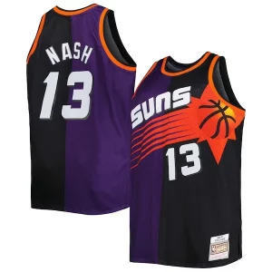 Steve Nash Phoenix Suns Big & Tall Hardwood Classics 1996/97 Split Swingman Jersey Purple/Black Admirable - Édition commemorative - Souvenez-vous des moments inoubliables