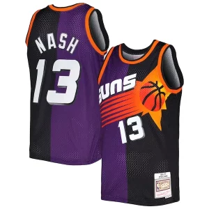 Steve Nash Phoenix Classique Suns Hardwood Classics 1996/97 Split Swingman Jersey Purple/Black - Pour les fans de la ligue - Un maillot authentique de la compétition