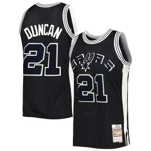 Tim Duncan San Antonio Spurs 1998/99 Hardwood Éclatant Classics Off Court Swingman Jersey Black - Pour les matchs d'athlétisme - Restez frais et confortable