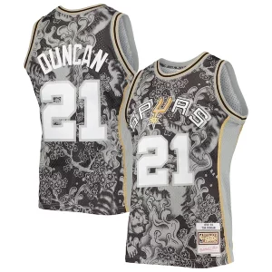 Tim Captivant Duncan San Antonio Spurs Hardwood Classics 1998/99 Lunar New Year Swingman Jersey Black - Parfait pour le match jour - Montrez votre support avec style