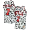 Toni Kukoc Chicago Bulls 1997/98 Hardwood Classics Commémoratif Doodle Swingman Jersey White - Style contemporain - Restez à la mode avec ce maillot
