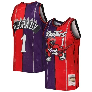 Tracy McGrady Toronto Raptors Uniques Hardwood Classics 1998/99 Split Swingman Jersey Purple/Red - Style contemporain - Restez à la mode avec ce maillot