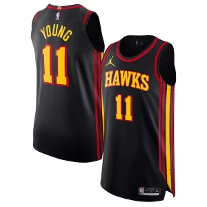 Trae Young Atlanta Hawks Jordan Brand Authentic Player Jersey Statement Edition Black Bold - Promotion limitée - Profitez de la réduction avant qu'elle ne soit terminée