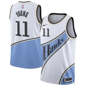 Trae Young Atlanta Hawks Éclatant Nike Unisex 2024/25 Swingman Player Jersey City Edition White - Vêtement de fan emblématique - Montrez votre amour pour l'équipe