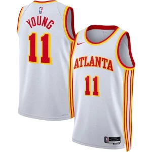 Trae Young Atlanta Hawks Nike Premium Unisex Swingman Jersey Association Edition White/Red - Vêtement de fan emblématique - Montrez votre amour pour l'équipe