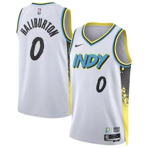Tyrese Haliburton Indiana Pacers Nike Unisex 2024/25 Swingman Magnifique Player Jersey City Edition White - Maillot de championnat - Revivez les victoires glorieuses