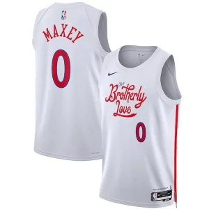 Tyrese Maxey Philadelphia 76ers Nike Unisex Bold 2022/23 Swingman Jersey City Edition White - Collectionner ce maillot rare - Augmentez la valeur de votre collection