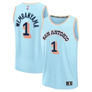 Victor Wembanyama San Antonio Spurs 2024/25 Moderne Fast Break Player Jersey City Edition Light Blue - Garantie satisfaction - Si vous n'êtes pas satisfait