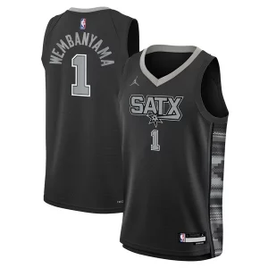 Victor Unique Wembanyama San Antonio Spurs Jordan Brand Youth Swingman Jersey Statement Edition Black - Maillot de championnat - Revivez les victoires glorieuses