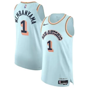 Victor Wembanyama San Antonio Spurs Nike 2024/25 Charming Authentic Player Jersey City Edition Light Blue - Maillot de collection - Un bijou pour les amateurs