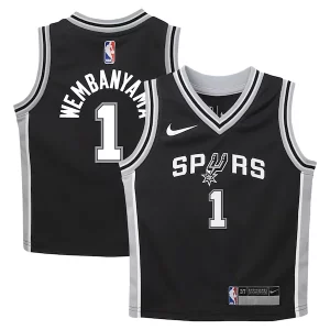 Victor Wembanyama San Antonio Spurs Nike Premium Toddler Swingman Player Jersey Icon Edition Black - Pour les fans de la ligue - Un maillot authentique de la compétition