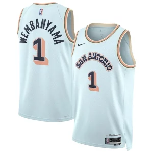Victor Wembanyama San Antonio Stylish Spurs Nike Unisex 2024/25 Swingman Player Jersey City Edition Light Blue - Style contemporain - Restez à la mode avec ce maillot