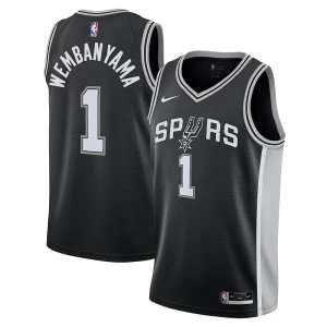 Victor Wembanyama San Antonio Spurs Nike Youth 2023 NBA Draft First Round Notable Pick Swingman Jersey Icon Edition Black - Collectionner ce maillot rare - Augmentez la valeur de votre collection