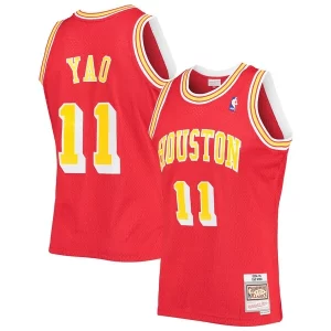 Yao Ming Houston Rockets 2004/05 Hardwood Classics Swingman Tendance Jersey Red - Maillot de championnat - Revivez les victoires glorieuses