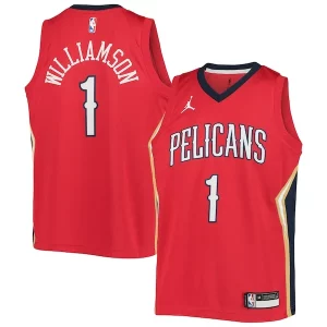 Zion Williamson New Orleans Pelicans Jordan Brand Youth 2020/21 Swingman Dashing Player Jersey Statement Edition Red - Idéal pour les soirées de sport - Montrez votre style
