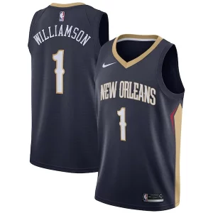 Zion Williamson New Orleans Notable Pelicans Nike 2019 NBA Draft First Round Pick Swingman Jersey Navy Icon Edition/White - Vêtement de fan emblématique - Montrez votre amour pour l'équipe